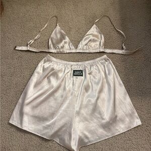 Daily Drills Cream Satin Set